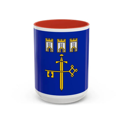 Flag of Ternopil Oblast Ukraine - Accent Coffee Mug 15oz Red - Go Mug Yourself