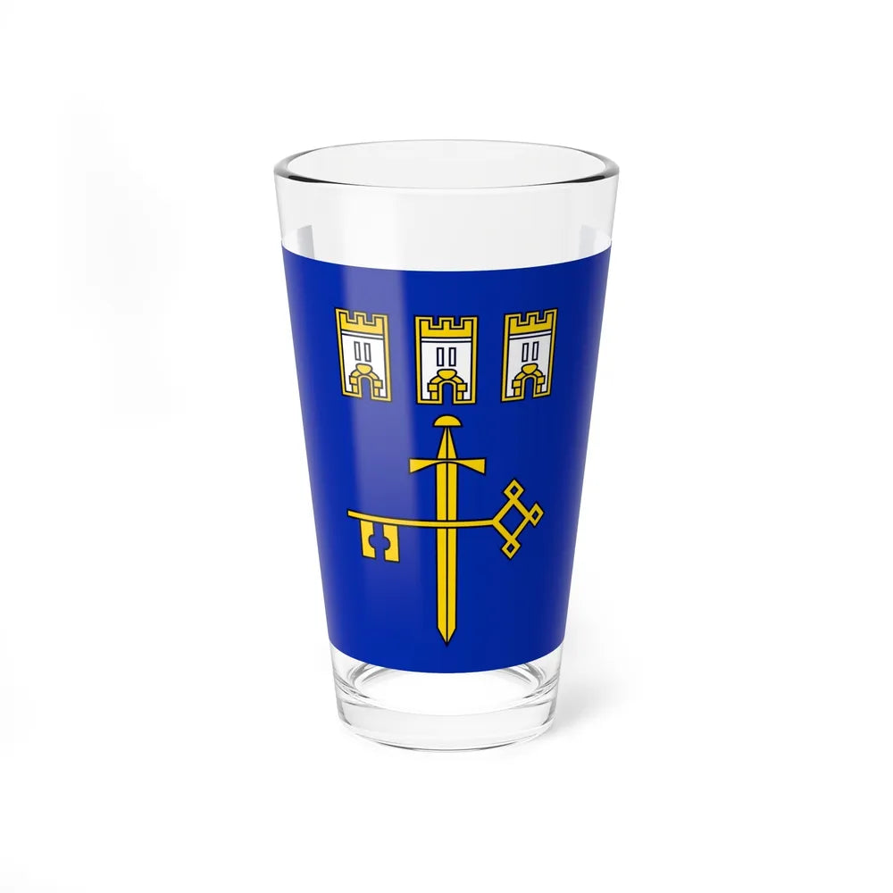 Flag of Ternopil Oblast Ukraine - Pint Glass 16oz-16oz-Go Mug Yourself