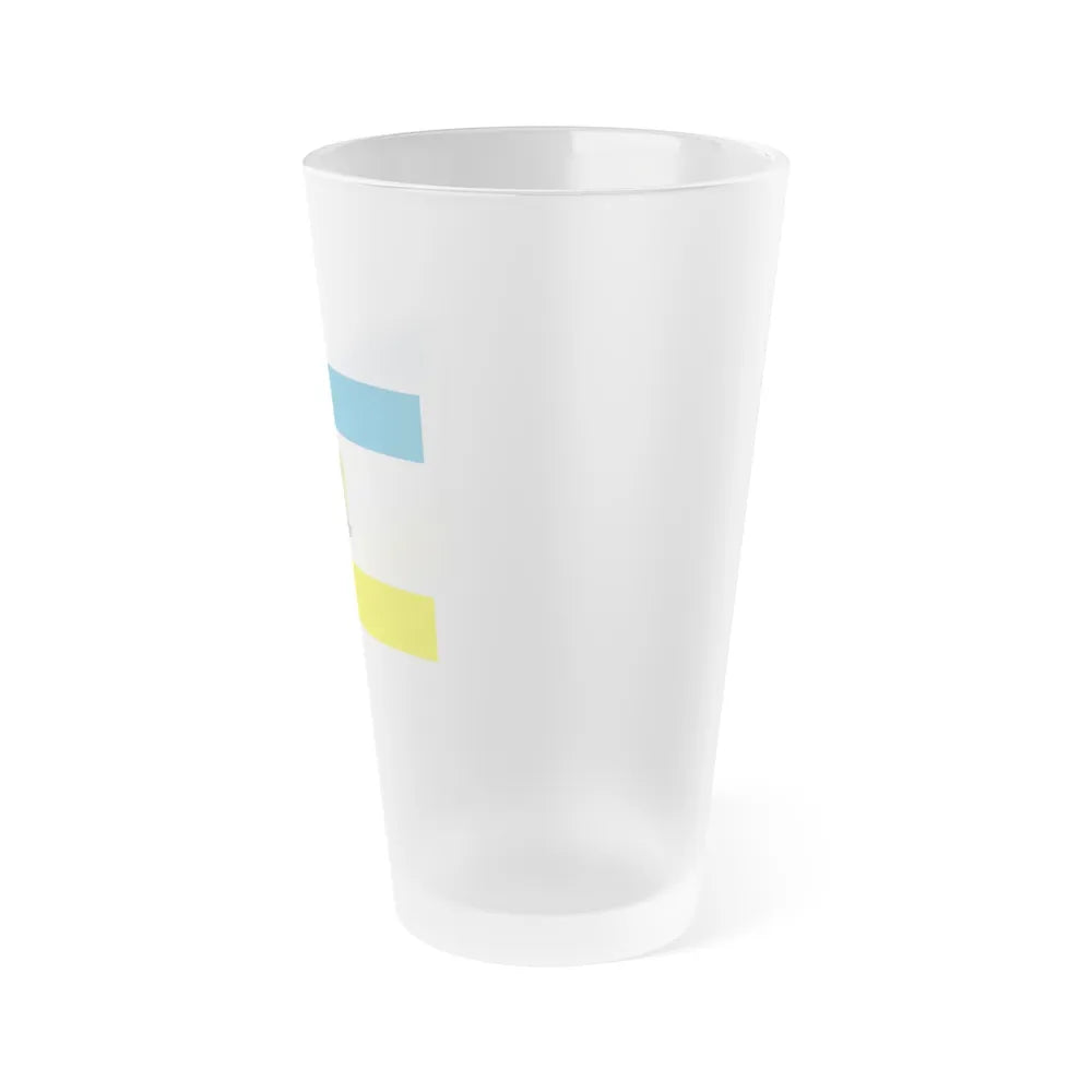 Flag of Ternopil Ukraine - Frosted Pint Glass 16oz-Go Mug Yourself