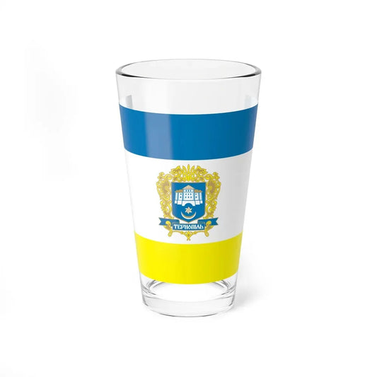 Flag of Ternopil Ukraine - Pint Glass 16oz 16oz - Go Mug Yourself
