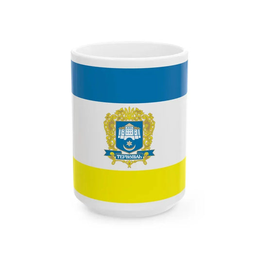 Flag of Ternopil Ukraine - White Coffee Mug 15oz - Go Mug Yourself