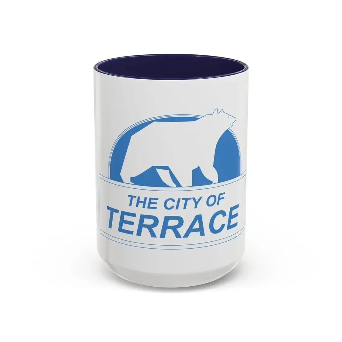 Flag of Terrace British Columbia Canada - Accent Coffee Mug 15oz Navy - Go Mug Yourself