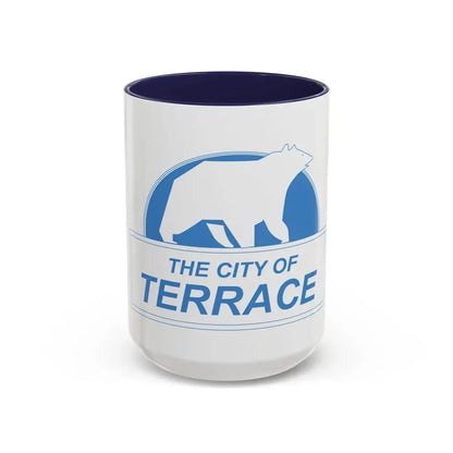 Flag of Terrace British Columbia Canada - Accent Coffee Mug 15oz Navy - Go Mug Yourself