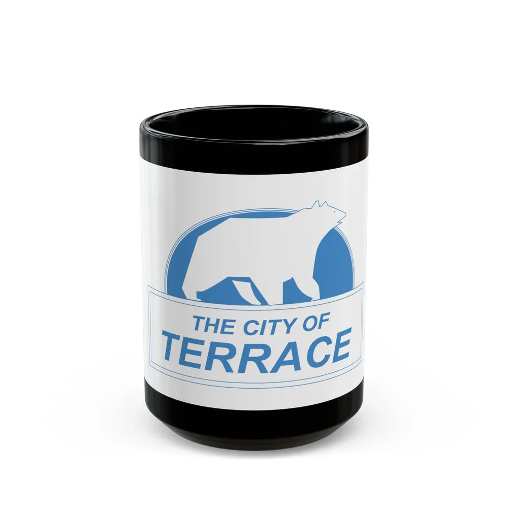 Flag of Terrace British Columbia Canada - Black Coffee Mug-15oz-Go Mug Yourself