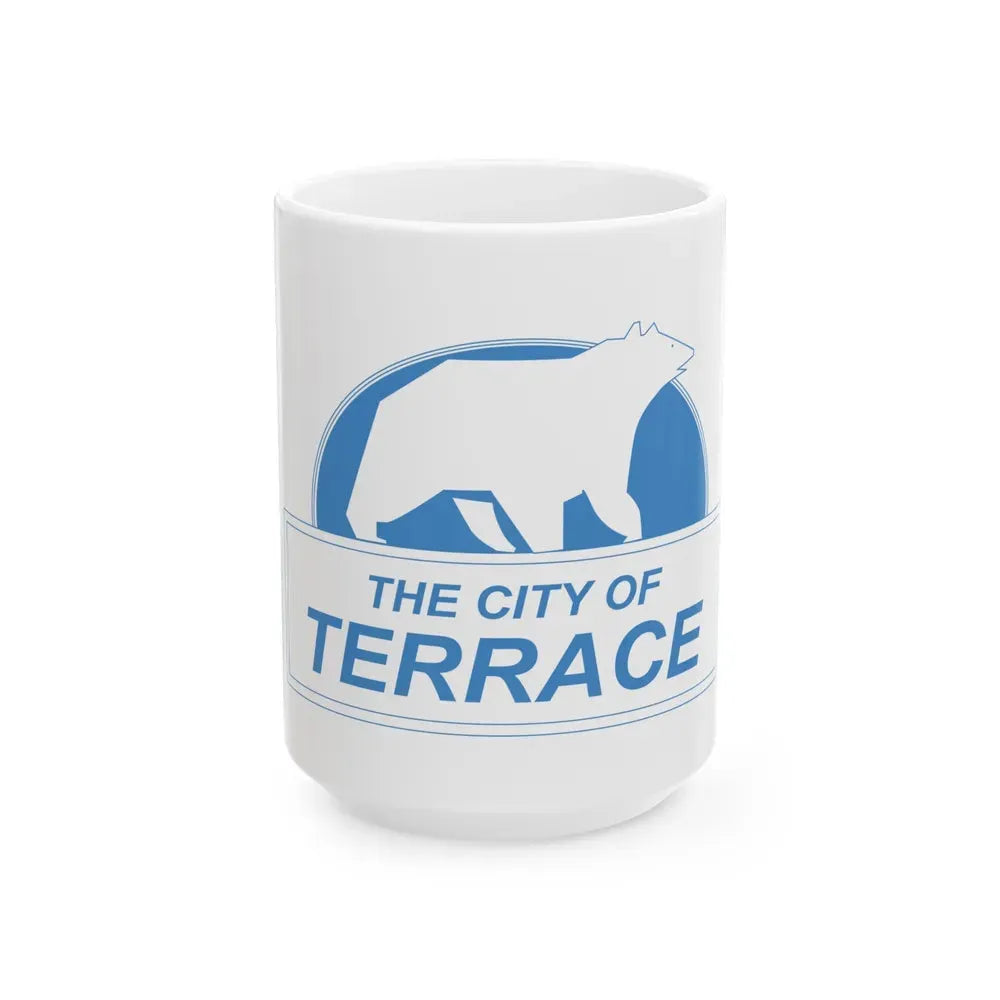 Flag of Terrace British Columbia Canada - White Coffee Mug 15oz - Go Mug Yourself