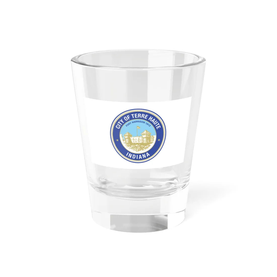 Flag of Terre Haute Indiana through 1976 (India) Shot Glass 1.5oz 1.5oz - Go Mug Yourself