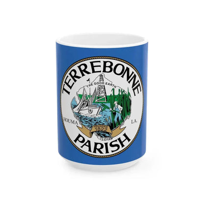 Flag of Terrebonne Parish Louisiana (United States) White Coffee Mug 15oz - Go Mug Yourself