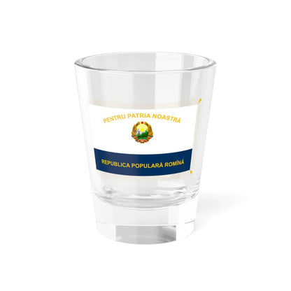 Flag of terrestrial units of the Naval Force of Romania 1952-1965 obverse (Oman) Shot Glass 1.5oz 1.5oz - Go Mug Yourself