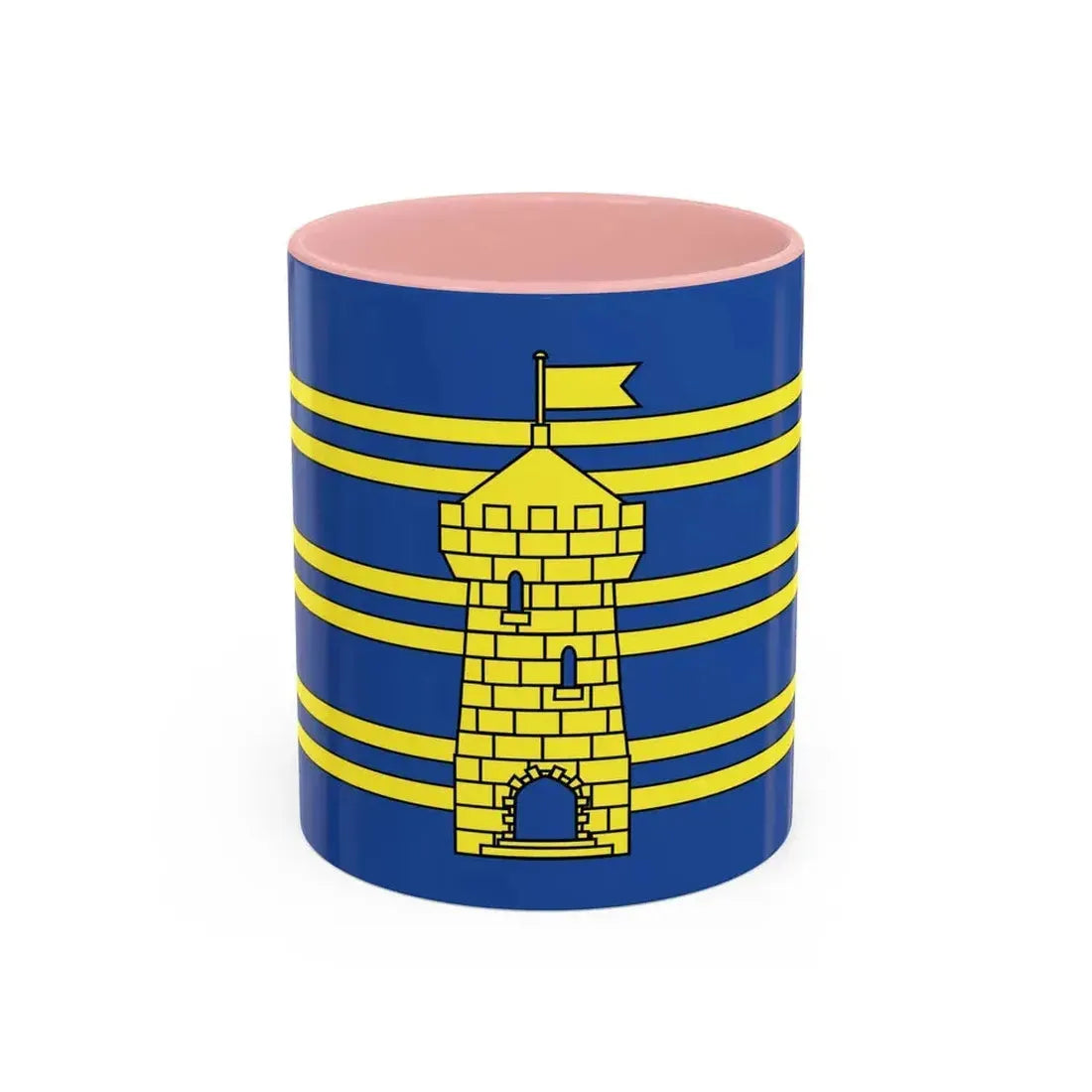 Flag of Territoire de Belfort France 2 - Accent Coffee Mug 11oz Pink - Go Mug Yourself
