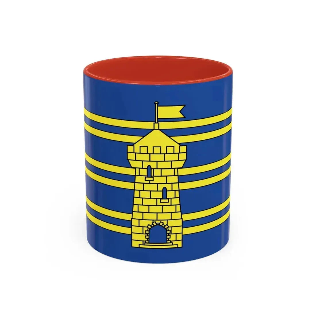 Flag of Territoire de Belfort France 2 - Accent Coffee Mug 11oz Red - Go Mug Yourself