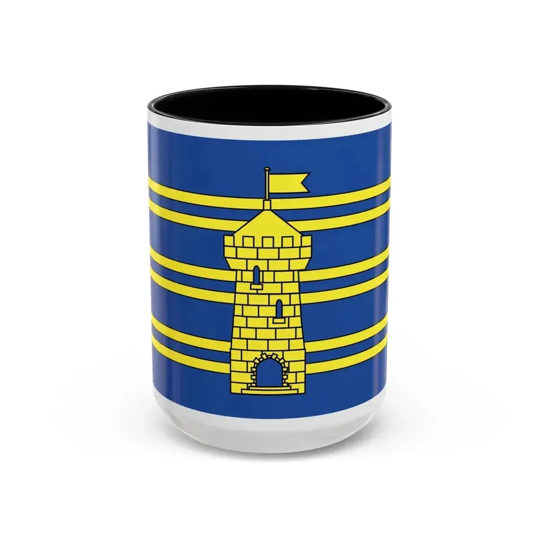 Flag of Territoire de Belfort France 2 - Accent Coffee Mug 15oz Black - Go Mug Yourself