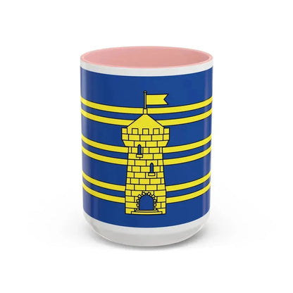 Flag of Territoire de Belfort France 2 - Accent Coffee Mug 15oz Pink - Go Mug Yourself
