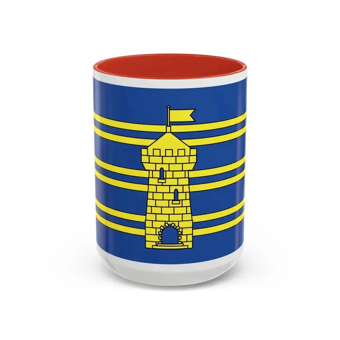 Flag of Territoire de Belfort France 2 - Accent Coffee Mug 15oz Red - Go Mug Yourself