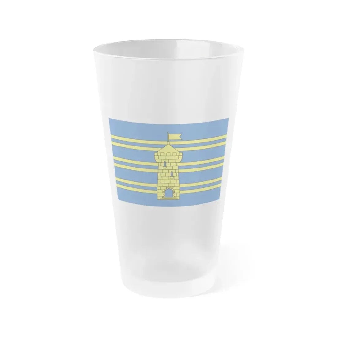 Flag of Territoire de Belfort France 2 - Frosted Pint Glass 16oz 16oz Frosted - Go Mug Yourself