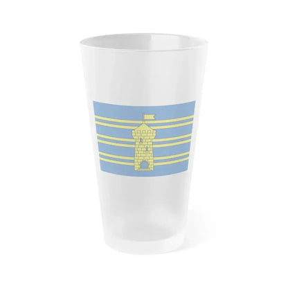 Flag of Territoire de Belfort France 2 - Frosted Pint Glass 16oz 16oz Frosted - Go Mug Yourself