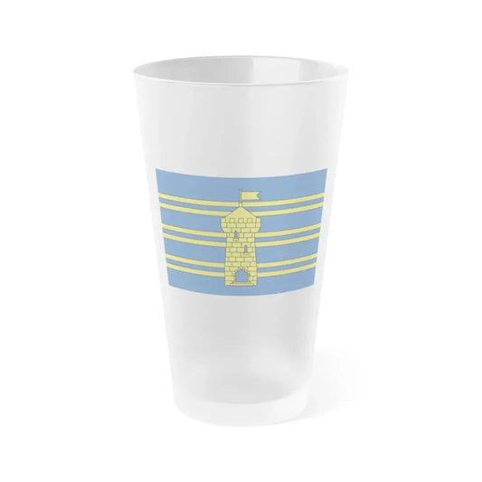 Flag of Territoire de Belfort France 2 - Frosted Pint Glass 16oz 16oz Frosted - Go Mug Yourself