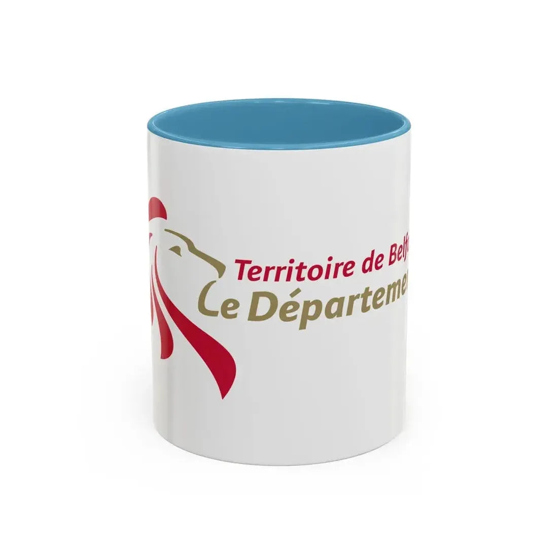 Flag of Territoire de Belfort France - Accent Coffee Mug 11oz Light Blue - Go Mug Yourself