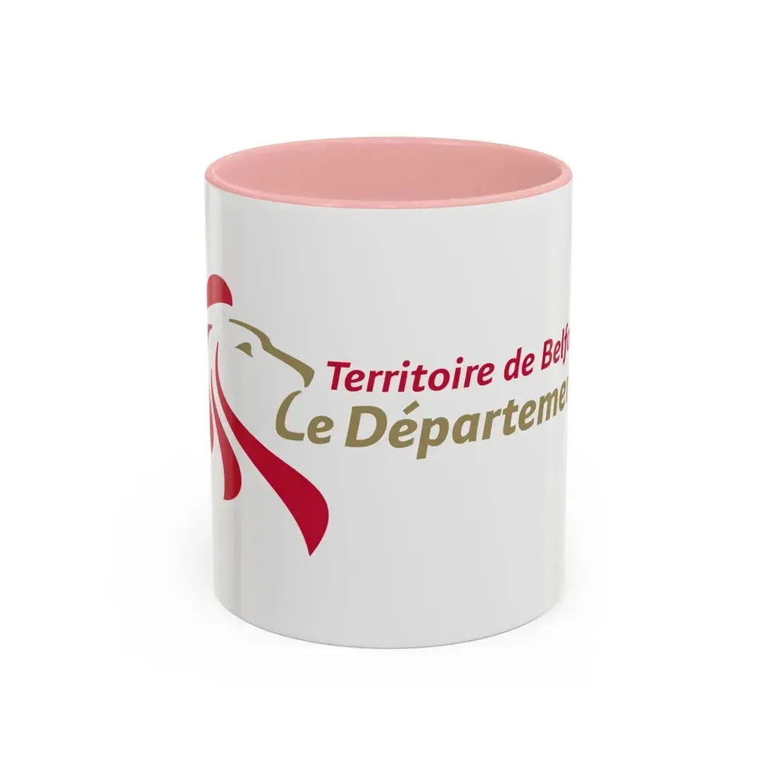 Flag of Territoire de Belfort France - Accent Coffee Mug 11oz Pink - Go Mug Yourself