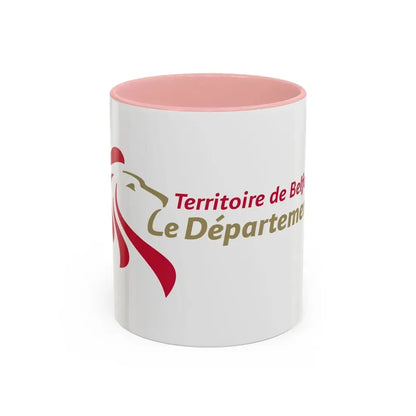 Flag of Territoire de Belfort France - Accent Coffee Mug 11oz Pink - Go Mug Yourself