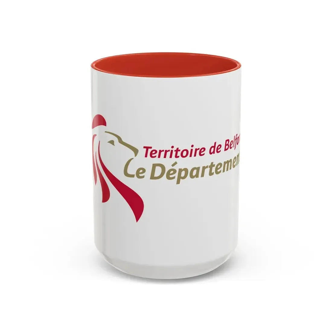 Flag of Territoire de Belfort France - Accent Coffee Mug 15oz Red - Go Mug Yourself