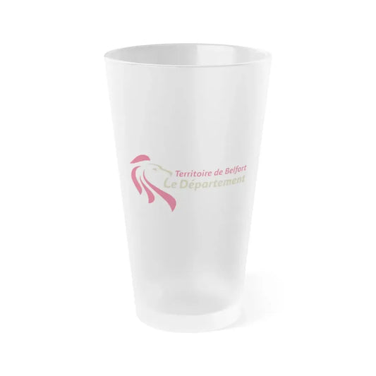 Flag of Territoire de Belfort France - Frosted Pint Glass 16oz 16oz Frosted - Go Mug Yourself