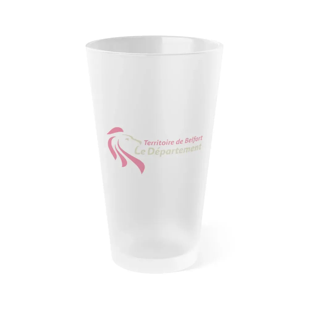 Flag of Territoire de Belfort France - Frosted Pint Glass 16oz 16oz Frosted - Go Mug Yourself
