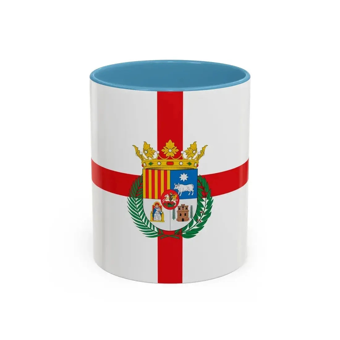 Flag of Teruel Spain - Accent Coffee Mug 11oz Light Blue - Go Mug Yourself