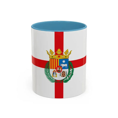 Flag of Teruel Spain - Accent Coffee Mug 11oz Light Blue - Go Mug Yourself