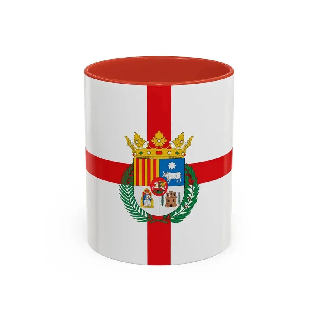 Flag of Teruel Spain - Accent Coffee Mug 11oz Red - Go Mug Yourself