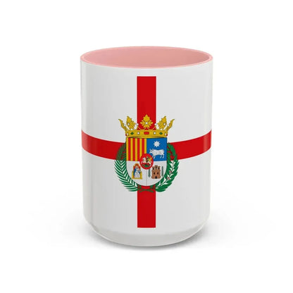 Flag of Teruel Spain - Accent Coffee Mug 15oz Pink - Go Mug Yourself