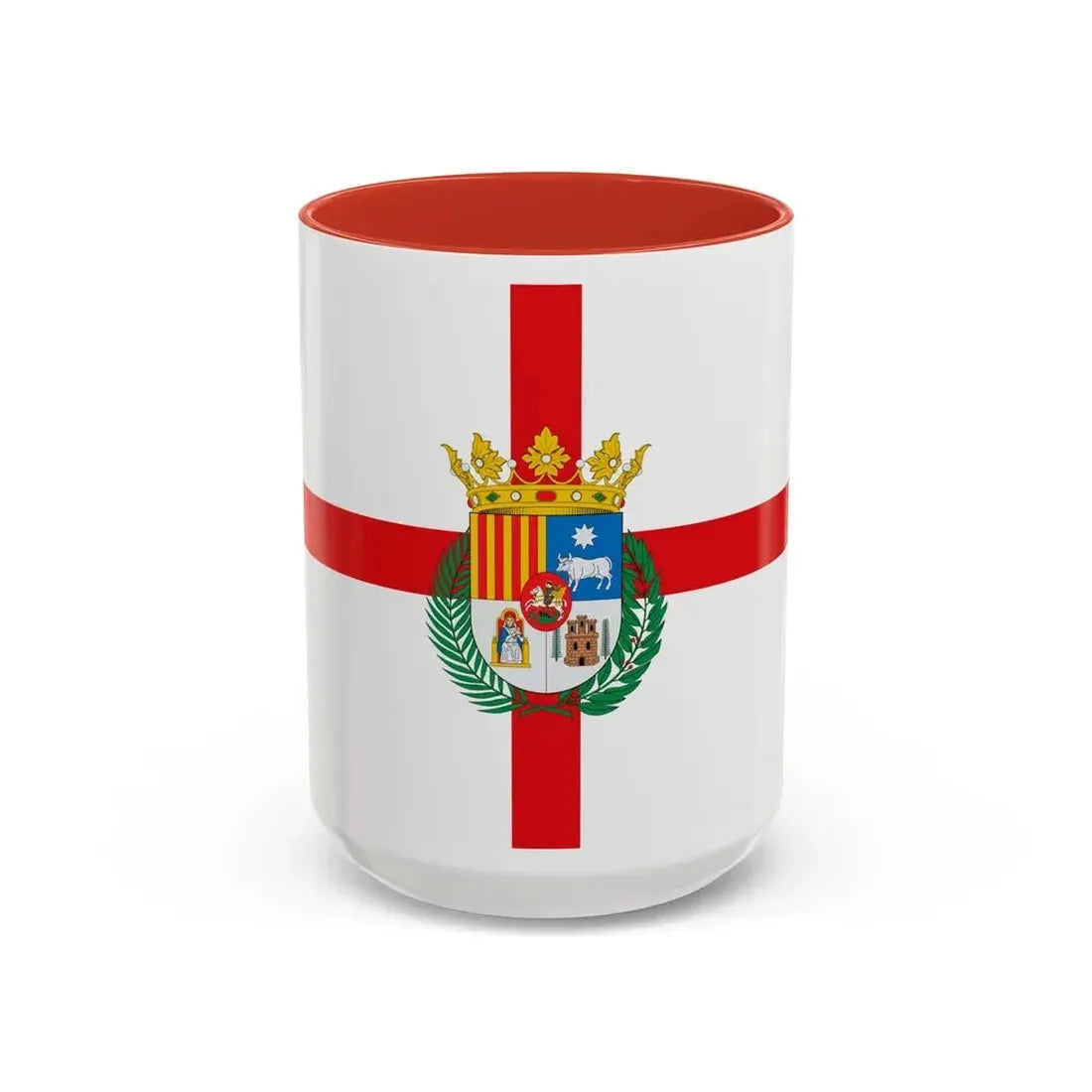Flag of Teruel Spain - Accent Coffee Mug 15oz Red - Go Mug Yourself