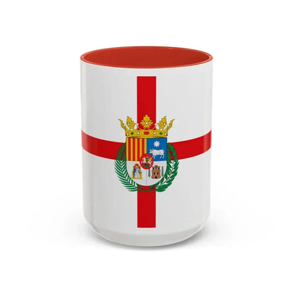 Flag of Teruel Spain - Accent Coffee Mug 15oz Red - Go Mug Yourself