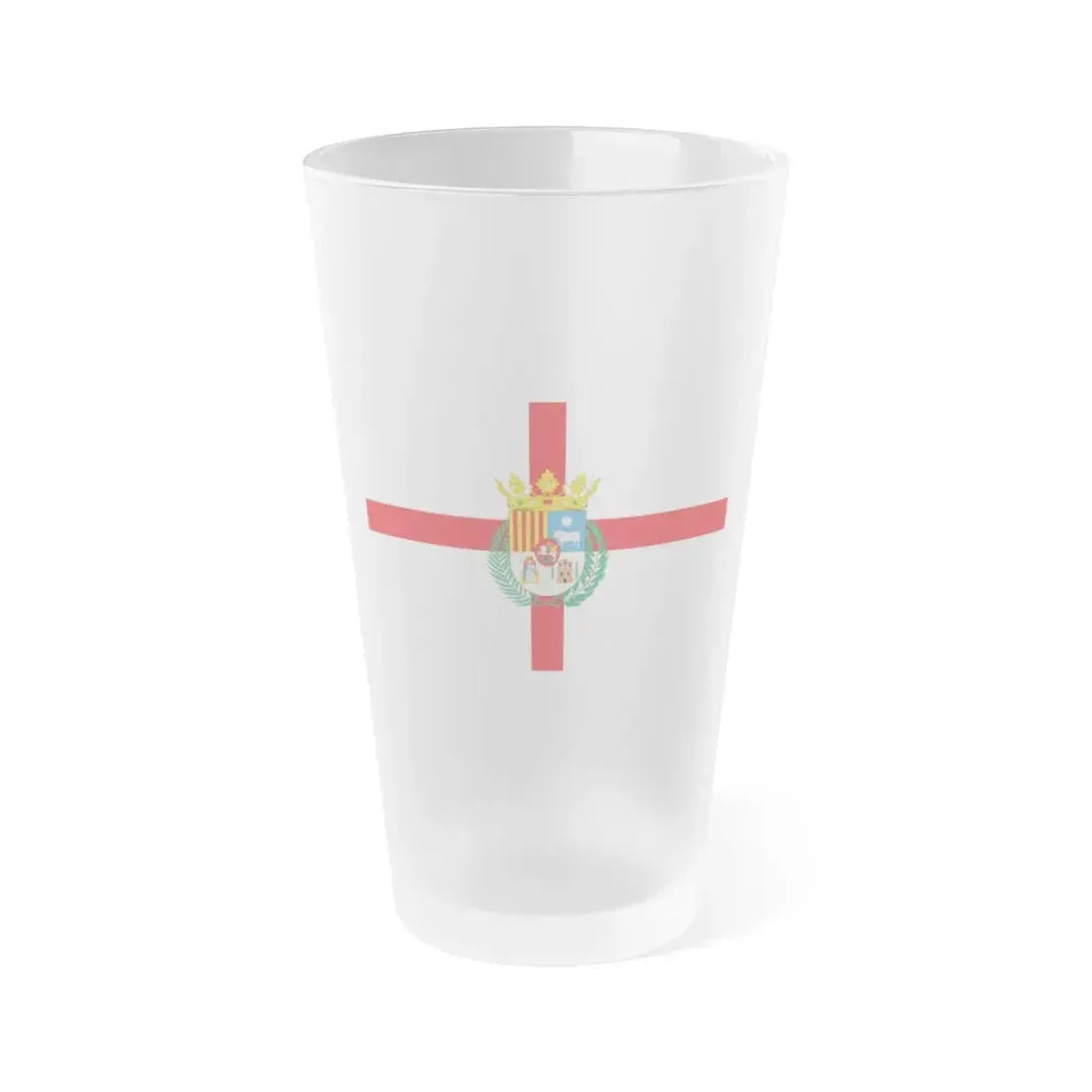 Flag of Teruel Spain - Frosted Pint Glass 16oz 16oz Frosted - Go Mug Yourself