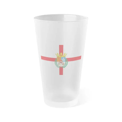 Flag of Teruel Spain - Frosted Pint Glass 16oz 16oz Frosted - Go Mug Yourself