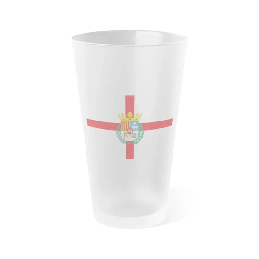 Flag of Teruel Spain - Frosted Pint Glass 16oz 16oz Frosted - Go Mug Yourself