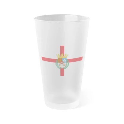 Flag of Teruel Spain - Frosted Pint Glass 16oz 16oz Frosted - Go Mug Yourself