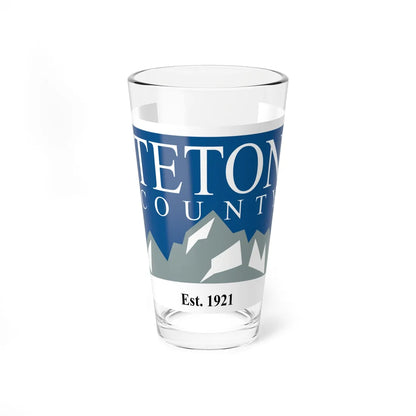 Flag of Teton County Wyoming (United States) Pint Glass 16oz 16oz - Go Mug Yourself