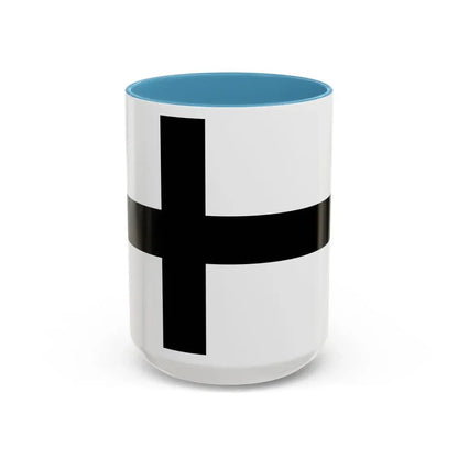 Flag of Teutonic Order State Germany - Accent Coffee Mug 15oz Light Blue - Go Mug Yourself