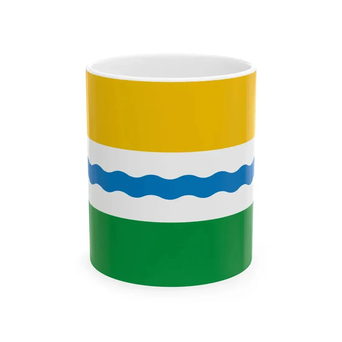 Flag of Tevrizsky rayon Omsk oblast (Russia) White Coffee Mug 11oz - Go Mug Yourself