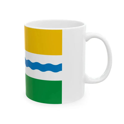 Flag of Tevrizsky rayon Omsk oblast (Russia) White Coffee Mug - Go Mug Yourself