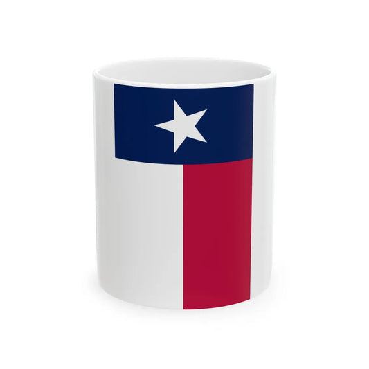 Flag of Texas proper vertical display (United States) White Coffee Mug 11oz - Go Mug Yourself