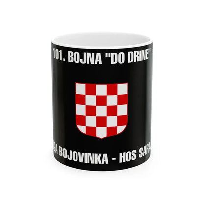 Flag of the 101st Battalion To the Drina (Croatia) White Coffee Mug 11oz - Go Mug Yourself