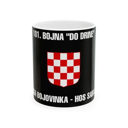 Flag of the 101st Battalion To the Drina (Croatia) White Coffee Mug 11oz - Go Mug Yourself