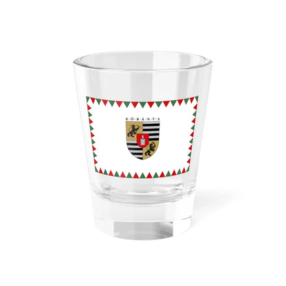 Flag of the 10th District of Budapest ceremonial variant (Hungary) Shot Glass 1.5oz 1.5oz - Go Mug Yourself