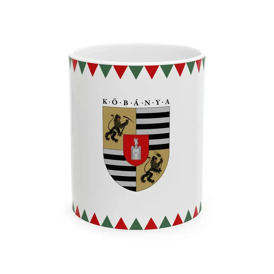 Flag of the 10th District of Budapest ceremonial variant (Hungary) White Coffee Mug 11oz - Go Mug Yourself
