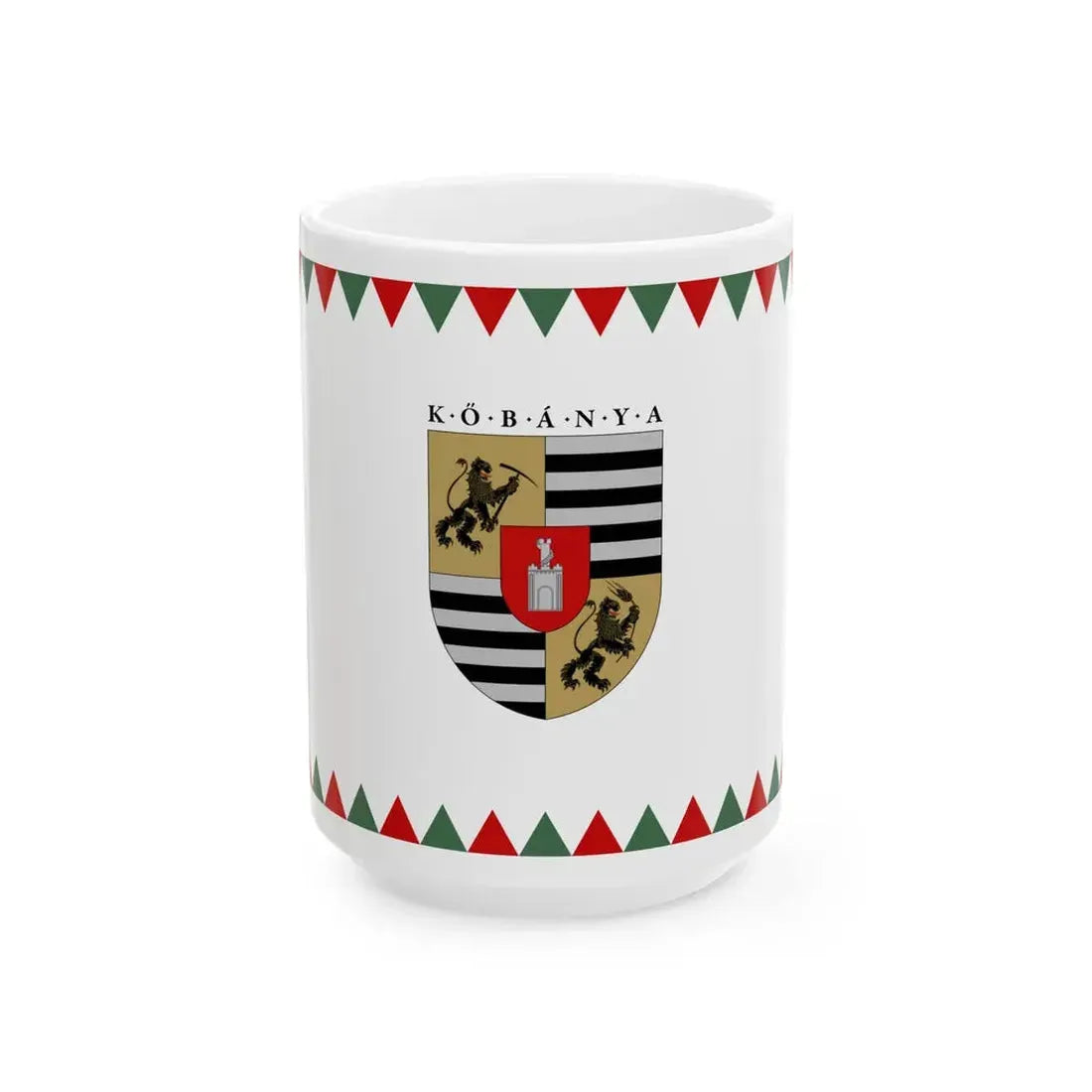 Flag of the 10th District of Budapest ceremonial variant (Hungary) White Coffee Mug 15oz - Go Mug Yourself