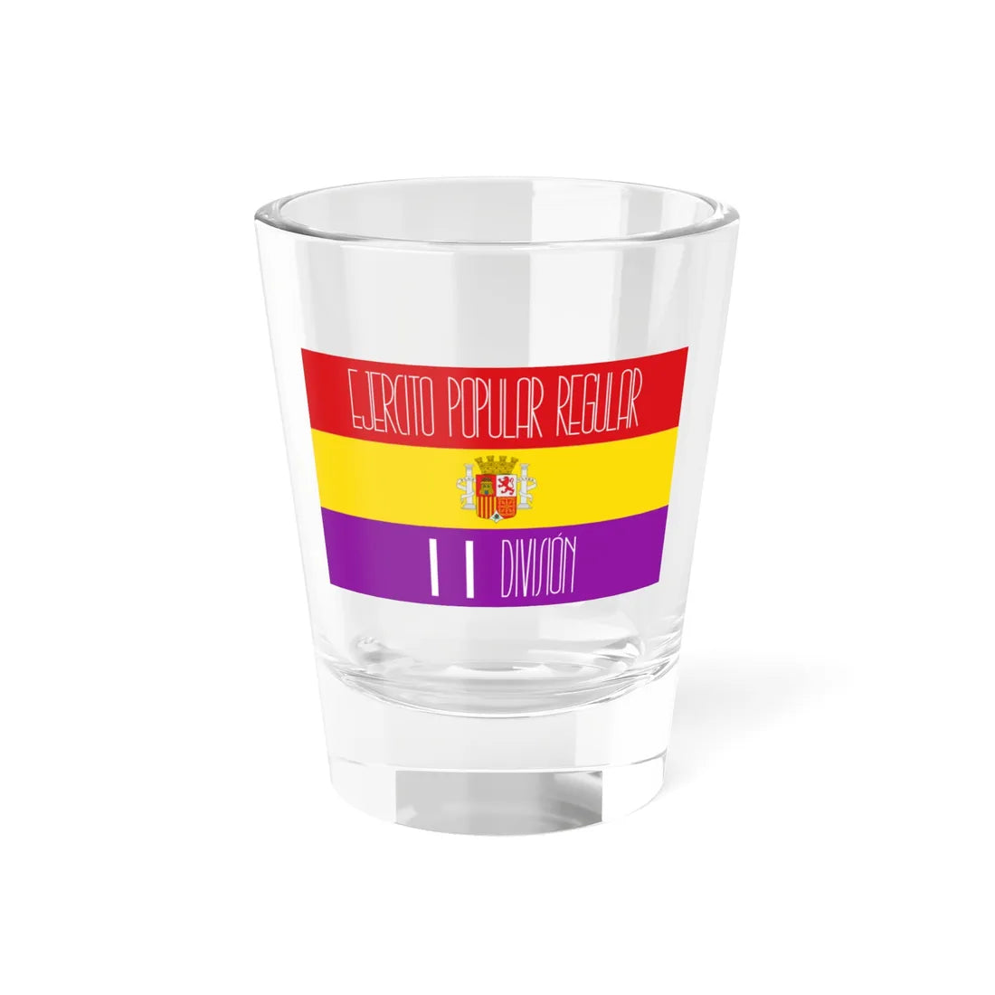 Flag of the 11 Division Spanish Popular Army (Spain) Shot Glass 1.5oz 1.5oz - Go Mug Yourself
