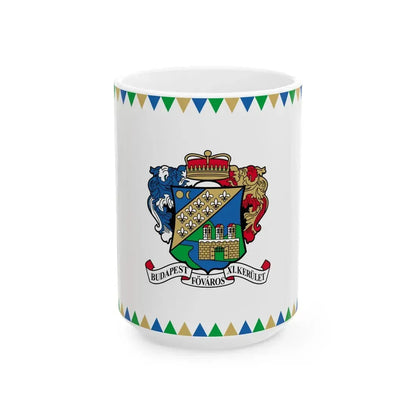 Flag of the 11th District of Budapest (Hungary) White Coffee Mug 15oz - Go Mug Yourself