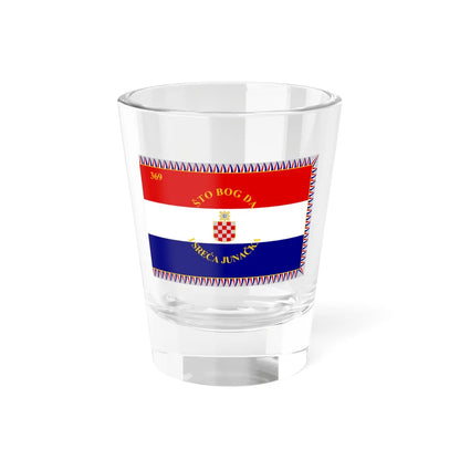 Flag of the 369th Infantry Regiment of the Independent State of Croatia (Croatia) Shot Glass 1.5oz 1.5oz - Go Mug Yourself