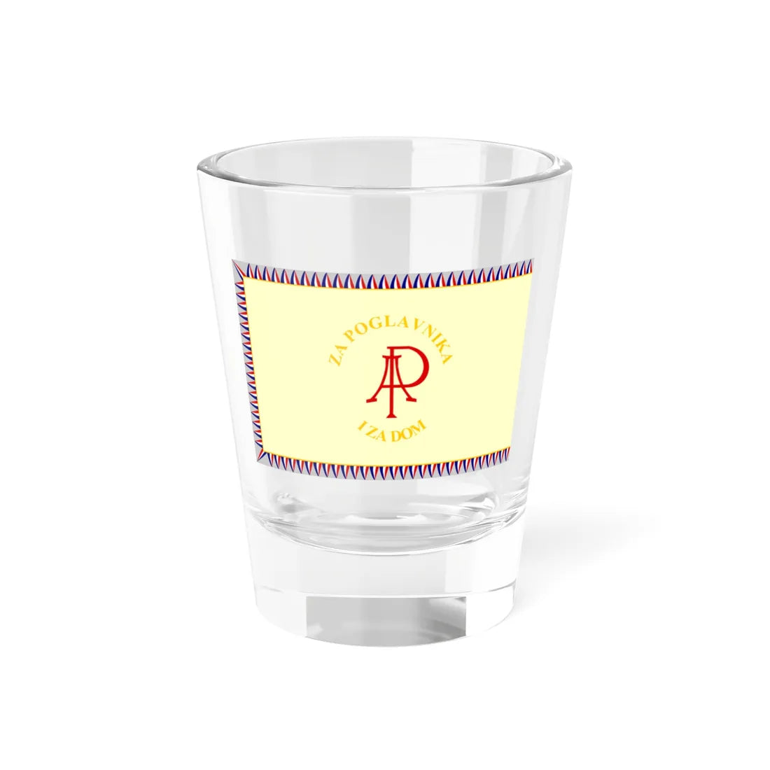 Flag of the 369th Infantry Regiment of the Independent State of Croatia Reverse (Croatia) Shot Glass 1.5oz 1.5oz - Go Mug Yourself